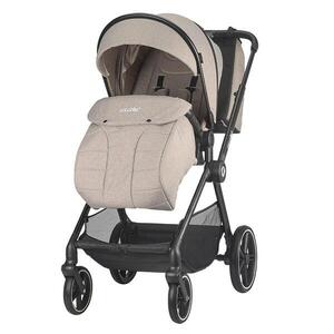 Imagine Carucior pentru copii Coccolle Lissia Butternut Beige modular 4 in 1, cu scoica auto iSize Coccolle Rilax Black si baza isofix iSize Coccolle Rilax