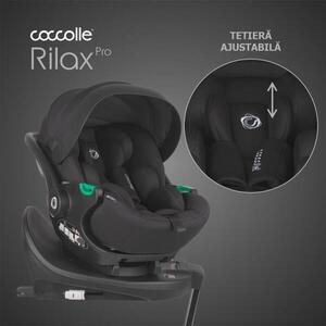 Imagine Scoica auto iSize Coccolle Rilax Black cu baza isofix rotativa 360, tetiera reglabila