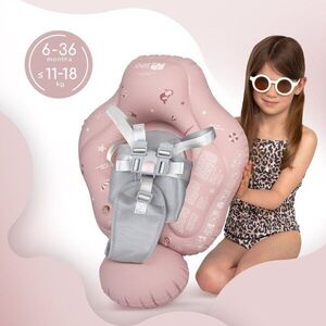 Imagine Colac gonflabil de inot Sipo Swim Pro Pink, sustinator pentru bebelusi 6-36 luni, 11-18 kg