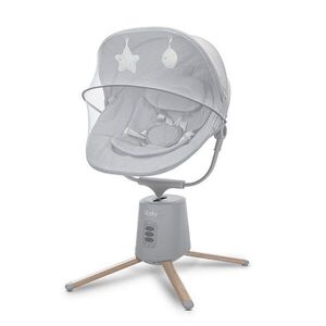 Imagine Leagan electric pentru bebelusi Storky Grey, bluetooth, telecomanda, 5 viteze de leganare, potrivit 0-6 luni