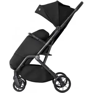 Imagine Carucior pentru copii Espiro Else Black 0-22 kg pliabil, cu suspensii, spatar reglabil, suport pentru picioare reglabil si husa pentru picioare