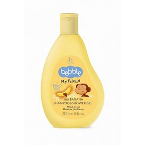 Imagine Gel de dus si sampon 2in1 pentru copii Bebble My Friend cu aroma de Banane, cu vitamina B3, panthenol, cantitate 250 ml
