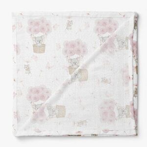 Imagine Prosopel multifunctional Bocioland Koala Pink 40x40 cm, tesatura din fibre de bambus, super absorbant, hipoalergenic si moale
