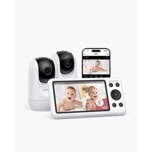 Imagine Baby monitor audio video 5 Inch Dual mode Smart cu 2 camere incluse Momcozy BM04