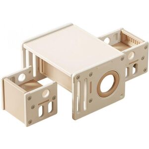Imagine Set mobilier pentru copii Nichiduta Garden BrownWhite, sistem modular compus din birou si 2 scaunele, multifunctional, ergonomic