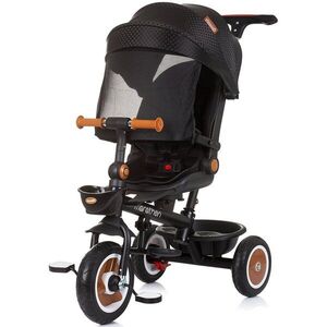 Imagine Tricicleta pentru copii Chipolino Marathon Obsidian cu sezut rotativ, suport picioare, maner reglabil, 2 cosulete, greutate admisa 25 kg