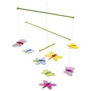 Imagine Carusel cu figurine din lemn pentru bebelusi Butterflies