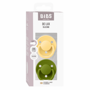 Imagine Set 2 suzete Bibs de lux Silicon tetina rotunda marime universala Pale ButterWasabi