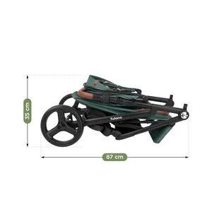 Imagine Carucior pentru copii Tulano Avignon Flower Collection 35 Green cu husa picioareprotectie ploaiepaturicaplasa insecte incluse, pozitie somn, capotina XXL, suspensii integrate, cadru usor 7.7 kg, pana la 22 kg