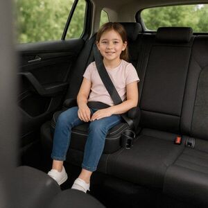 Imagine Inaltator auto copii I-Size cu isofix Tulano Avignon Cabby 30 Black 125-150 cm, suport pahar inclus, husa din material ultra soft, omologat R129