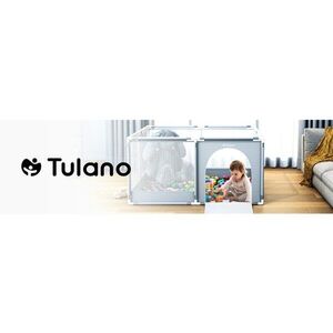 Imagine Tarc de joaca copii Tulano Cozy 20 Grey 130x130x65cm, utilizare interiorexterior, cadru metalic, usa cu fermoar, husa din plasa respirabila, colturi rotunjite, ventuze anti-alunecare, geanta transport inclusa