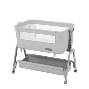 Imagine Patut Co-sleeper 3-in-1 Tulano 50 Dream Light Grey, pliabil, inaltime reglabila, functie anti-reflux, saltea si plasa insecte incluse, roti cu blocare, fixare pat parinti cu centuri de ancorare , material textil premium