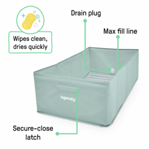Imagine Cadita pliabila pentru calatorii Ingenuity Tuckaway Travel Tub Sage
