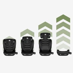 Imagine Scaun auto copii 2in1 I-Size Tulano Joy 20 Black 100-150 cm cu spatar detasabil, certificat ECE R129, suport pahar si 2 parasolare incluse, tetiera reglabila 13 pozitii distincte