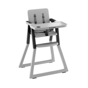 Imagine Scaun de masa copii Tulano Morsel 25 GreyBlack pliabil ultra compact 9cm, tavita reglabila, centuri de siguranta, greutate admisa 15 kg