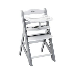 Imagine Scaun de masa copii multifunctional 4-in-1 Tulano Morsel 40 GreyWhite structura din lemn rezistent, 11 nivele de inaltime , tavita dubla, recomandat 6luni-12 ani, greutate admisa 40 kg