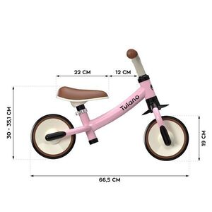 Imagine Bicicleta fara pedale Ride On Tulani Scout 15 Pink cu sezut reglabil, roti eva, cadru rezistent, sistem limitare viraj