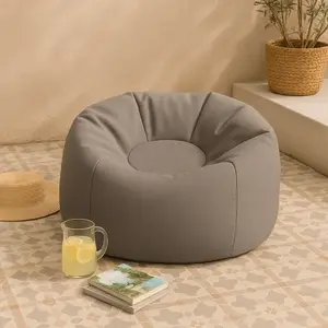Imagine Fotoliu tip puf Premium pentru copii MeowBaby Floreo Drift Dlay Taupe Bean bag