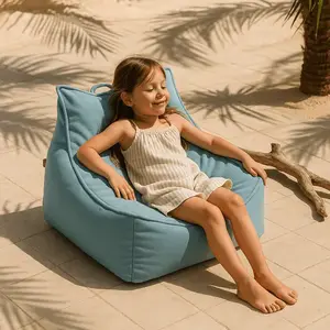 Imagine Fotoliu tip puf Premium MeowBaby Outzy Sako Bag Cloudberry Sky Blue Bean bag