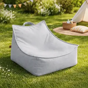 Imagine Fotoliu tip puf Premium MeowBaby Outzy Sako Bag Feather Fog Gray Bean bag