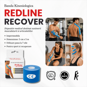 Imagine Banda Kinesiologica RedLine Recover, impermeabila, 5 cm x 5 m bleu