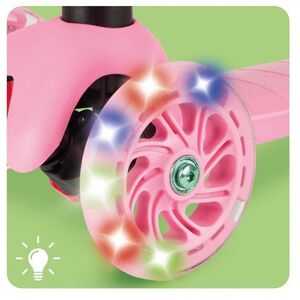 Imagine Trotineta pentru copii Malplay Pink, cu ghidon reglabil pe inaltime, roti luminoase LED, platforma lata si antiderapanta
