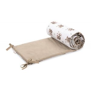 Imagine Aparatoare laterala patut Sensillo Velvet Fiends 180x30 cm cu doua fete, suprafata din bumbac imprimatplus, umplutura antialergica, prindere cu panglici