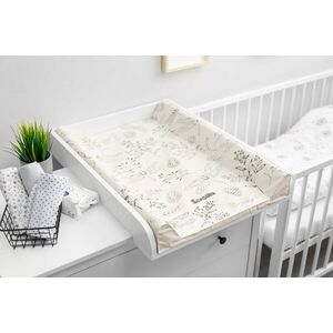 Imagine Saltea de infasat moale Sensillo Platinum Botanical Beige 70x49 cm margine de protectie antirasturnare, taliometru incorporat si suprafata impermeabila
