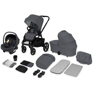 Imagine Carucior 3 in 1 Lionelo Carmine Gri, cu scoica ADAC, landou anti-reflux, salteluta ventilata, reglare spatar in 3 pozitii, suport de picioare in 3 pozitii, maner reglabil in 5 pozitii, sustine 22 kg, cu accesorii