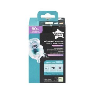 Imagine Biberon anticolici Tommee Tippee Advanced 150ml, cu Sistem de ventilatie, tetina din silicon cu forma anatomica, recomandata de la nastere