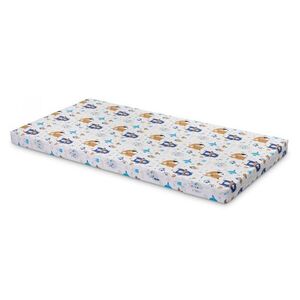 Imagine Saltea din spuma Sensillo 120x60x6 cm Forest Animals pentru patut copii traditionalpliabil, grad de duritate medie H1-H2, husa detasabila cu fermoar