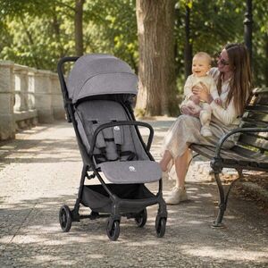 Imagine Carucior sport pentru copii Petite Mars Pax Ultimate Gri, compact, cu spatar ajustabil, suport pentru picioare reglabil, pliere tip carte, 6-36 luni