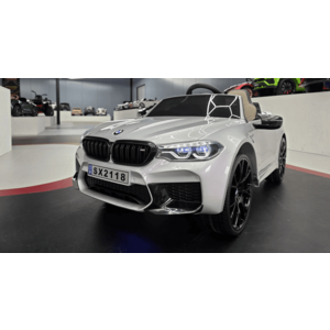 Imagine Masinuta electrica pentru copii BMW M5 Gri Metalic, 24V, licenta oficiala, telecomanda 2.4G, scaun din piele