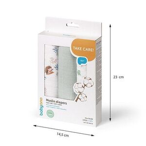 Imagine Set 3 scutece din muselina super soft Babyono 34816 din bumbac 70x70 cm