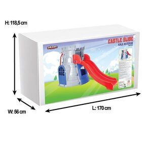 Imagine Spatiu de joaca pentru copii cu tobogan si castel Pilsan Castle Slide, utilizare interiorexterior, materiale rezistente, dimensiune 117, 5 x 233, 5 x 146 cm