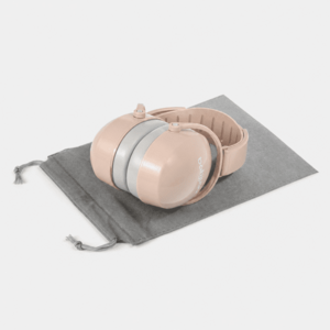 Imagine Casti antifonice pentru copiiadulti BabyOno Earmuffs Beige, reglare cu design telescopic, saculet de protectie inclus