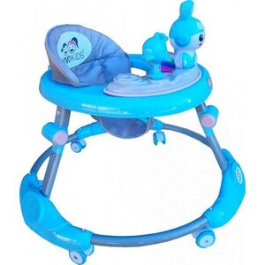 Imagine Premergator reglabil in 6 trepte de inaltime Novokids Happy Bunny Albastru, cu melodii si lumini, pliabil, greutate admisa 20 kg, roti silentioase