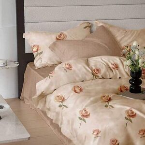 Imagine Lenjerie de pat din finet Somnart 6 piese, cearceaf de pat clasic 230 x 250 cm Extra, Rose Champagne