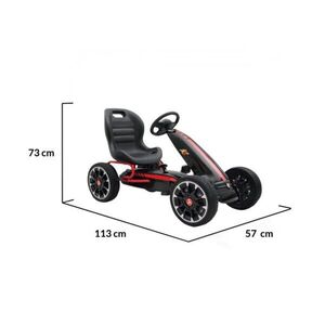 Imagine Kart cu pedale pentru copii Novokids Chrysler Kart Pro Negru, roti din cauciuc EVA, 5-8 ani, structura metalica, frana de mana, functie FreeWheel, mers cu spatele