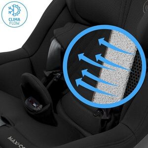 Imagine Scaun auto i-Size Maxi-Cosi MobiFix Pro Authentic Black, 61-125 cm, baza isofix cu picior de sprijin, tetiera reglabila, huse detasabile