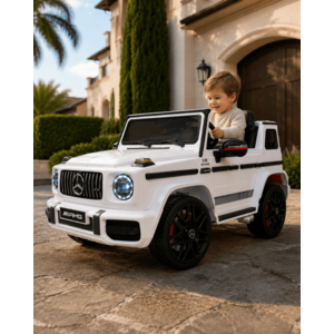 Imagine Masinuta electrica pentru copii Mercedes G63 AMG Alb, 12V, licenta oficiala, 4 motoare, telecomanda 2.4G