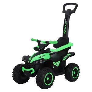 Imagine ATV pentru copii Novokids Little Beast Verde, cu melodii si lumini, maner de impins detasabil, fara pedale, greutate admisa 25 kg