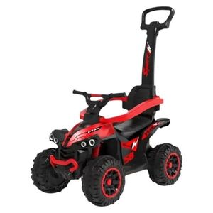 Imagine ATV pentru copii Novokids Little Beast Rosu, cu melodii si lumini, maner de impins detasabil, fara pedale, greutate admisa 25 kg