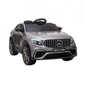 Imagine Masinuta electrica pentru copii Novokids Mercedes GLC 63 AMG Gri, 12V, roti din cauciuc EVA, 3-8 ani, usi cu deschidere, 2 viteze, lungime 115 cm, 2 motoare 390 W