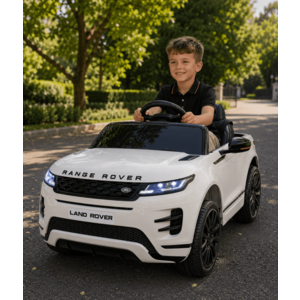 Imagine Masinuta electrica pentru copii Range Rover Evoque Alb, 12V 10Ah, 4 motoare, suspensii, telecomanda 2.4G, roti cauciuc, scaun piele, 3 ani+