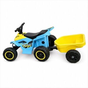 Imagine Atv electric cu remorca Nichiduta Mooving Speed BlueYellow, roti rezistente, remorca detasabila, acumulator 6V4.5Ah, motor 35w, suport picioare