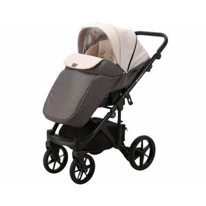 Imagine Carucior 4 in 1 Adamex Olivia Full Linen TD2 Sweet Amaretto cu scoica certificata ADAC, baza isofix, suspensii, accesorii