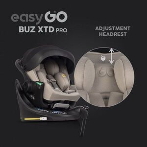 Imagine Set scoica auto reclinabila si baza isofix rotativa EasyGo Buz XTD Pro Taupe i-Size, omologat R129, pentru copii de 40-87 cm