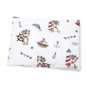 Imagine Set lenjerie cu 2 piese pentru patut cosleepercarucior Kerstin Ursuletul pirat 70x80 cm, realizata din bumbac 100 certificat OEKO TEX, inchidere cu fermoar