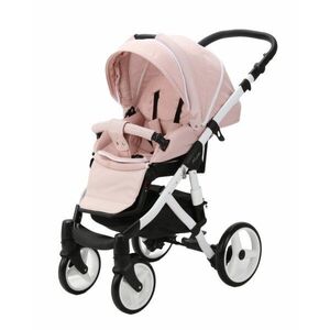 Imagine Carucior 3 in 1 pentru copii Adamex Barletta Y813 Powder Pink cu scaun auto iSize, landou cu suport de cap reglabil pe inaltime, parte sport reglabila pana la orizontala, suspensii